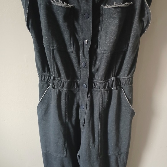 Daily‎ Practice Anthropologie Size M Utility Jumpsuit Dark Gray Pockets Stretch - Picture 3 of 16